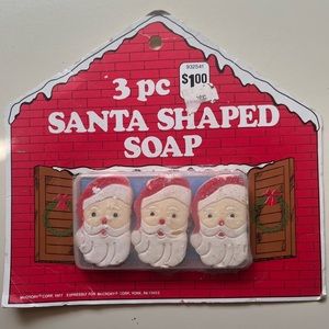Vintage McCrory 1987 Christmas Santa Soap 3pcs